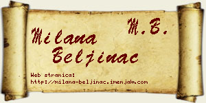 Milana Beljinac vizit kartica